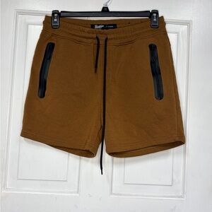 Brown Men's Shorts with Black Accents